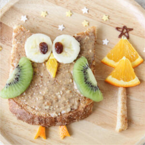 food in the shape of an owl
