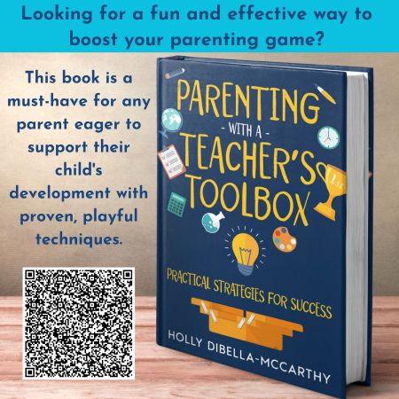 Looking for a free and effective way to boost your parenting game? This book is a must have for any parent eager to support their childs development with proven, playful techniques. scan the QR code. Parenting with a teachers toolbox by Holly Di-Bella McCartney