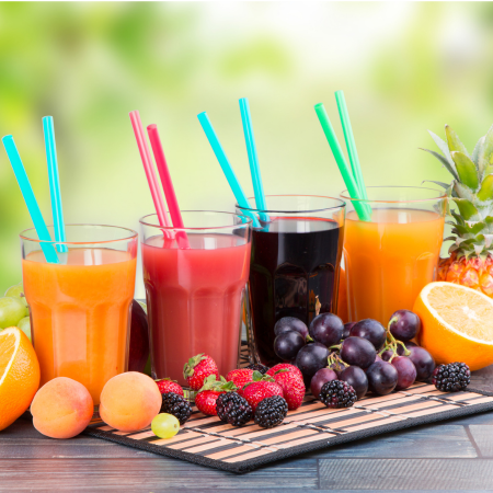 Glasses of juice