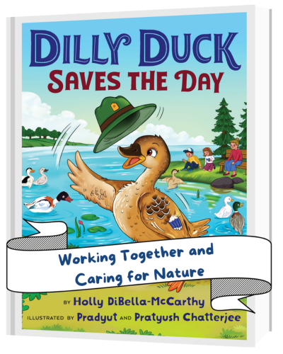 Dilly duck saves the day bookcover - working together and caring for nature